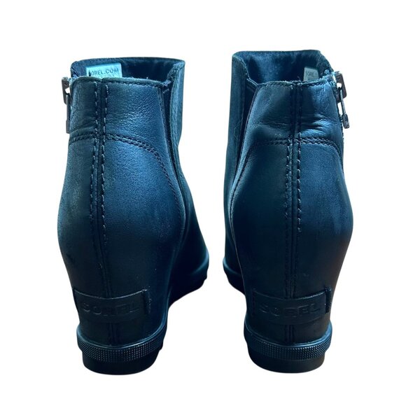 Sorel Joan of Arctic Wedge II Chelsea Ankle Boots – Black Leather – Women’s 7.5 - Picture 5 of 8